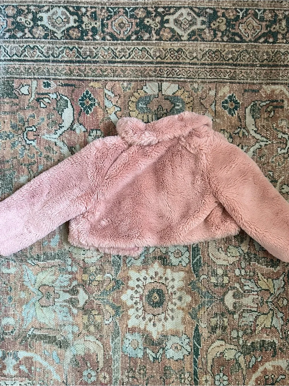 cupcakes & cashmere Plush Pink Faux Fur Kids Jacket